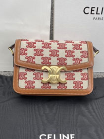 Celine original canvas small triomphe bag 188423 bordeaux