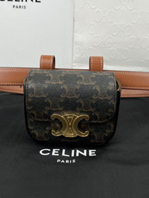 Celine original canvas triomphe belt bag 4523 tan