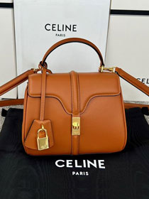 celine original calfskin mini 16 bag 197983 tan