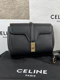 celine original calfskin mini soft 16 bag 10L353 black