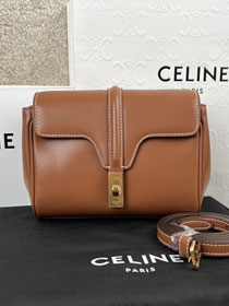 celine original calfskin mini soft 16 bag 10L353 tan