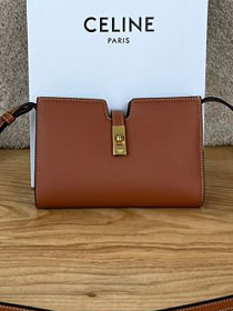 celine original calfskin mini soft 16 shoulder bag 100443 tan