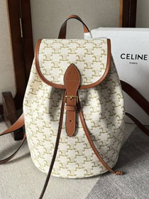 Celine original canvas triomphe backpack 117902 white