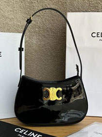 Celine original patent calfskin medium tilly bag 115703 black