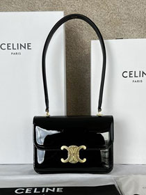 Celine original patent calfskin small garence bag 118053 black