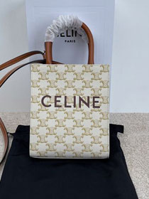 Celine original triomphe canvas mini cabas 194372 white