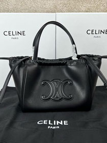 Celine original calfskin small cabas drawstring 111013 black	