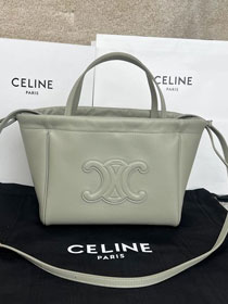 Celine original calfskin small cabas drawstring 111013 light green