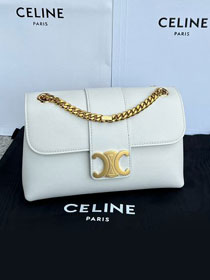 Celine original calfskin small victoire bag 116593 white