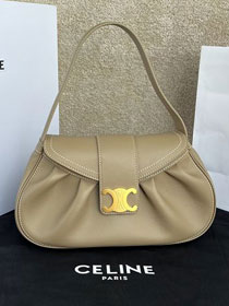 Celine original calfskin triomphe polly bag 115633 sepia