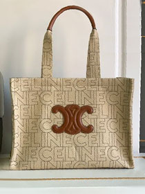 Celine original textile large cabas thais 196762 beige