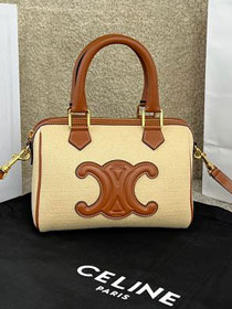 Celine original triomphe canvas small boston bag 113773 natural