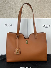 Celine original calfskin cabas 16 soft bag 112583 tan