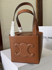 Celine original calfskin triomphe cube bag 199202 tan