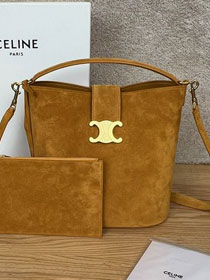 Celine original suede calfskin medium louise bag 116613 brown