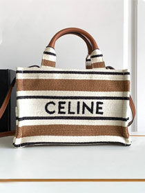 Celine original textile small cabas thais 199162 white&tan