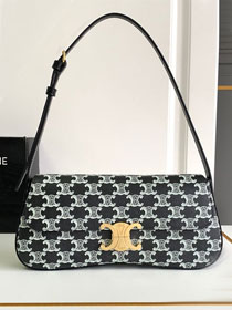 Celine original triomphe canvas medium lola bag 115533 black