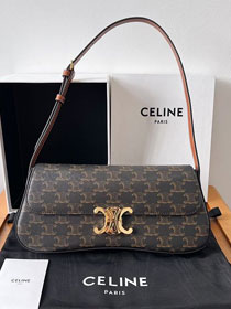 Celine original triomphe canvas medium lola bag 115533 tan