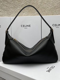 Celine original calfskin medium romy bag 197443 black