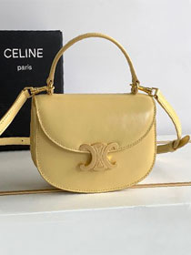 Celine original patent calfskin mini besace bag 10L063 yellow