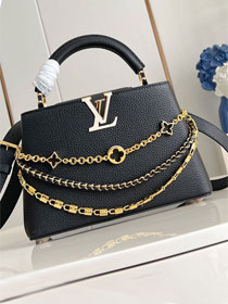 Louis vuitton original calfskin capucines BB M12345 black