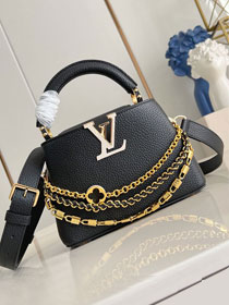 Louis vuitton original calfskin capucines mini M11906 black