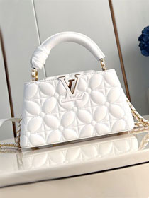 Louis vuitton original lambskin capucines east west mini M25283 white