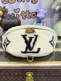 Louis vuitton original shearling bumbag M11799 white