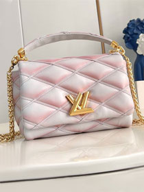 Louis vuitton original lambskin GO-14 medium handbag M14282 white&pink