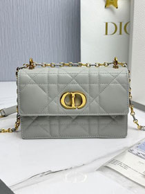 Dior original calfskin mini caro bag M9240 cloud grey