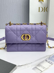 Dior original calfskin mini caro bag M9240 purple