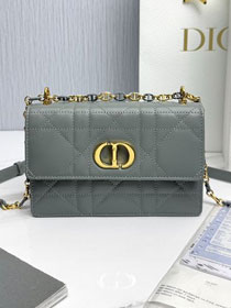 Dior original calfskin mini caro bag M9240 stone grey