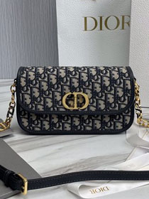 Dior original canvas 30 montaigne avenue bag M9260 dark blue