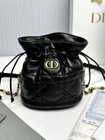 Dior original lambskin 30 montaigne mini bucket bag S2374 black