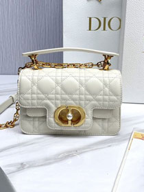 Dior original calfskin mini jolie top handle bag M9272 white