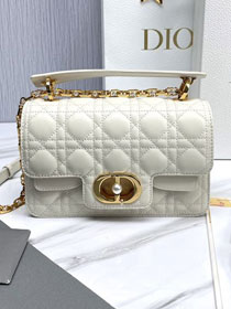 Dior original calfskin small jolie top handle bag M9271 white