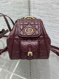 Dior original lambskin small caro backpack M6302 bordeaux