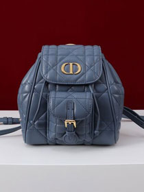 Dior original lambskin small caro backpack M6302 navy blue