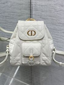 Dior original lambskin small caro backpack M6302 white