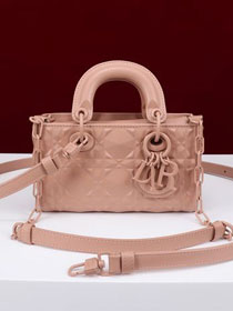 Dior original calfskin lady D-Joy micro bag S0910 rose pink