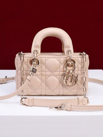 Dior original lambskin lady D-Joy micro bag S0910 beige