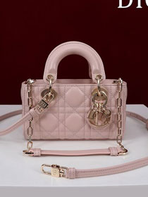 Dior original lambskin lady D-Joy micro bag S0910 light pink