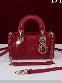 Dior original lambskin lady D-Joy micro bag S0910 red