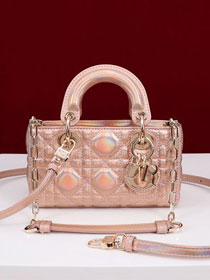 Dior original lambskin lady D-Joy micro bag S0910 rose gold