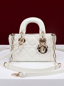 Dior original lambskin lady D-Joy micro bag S0910 white