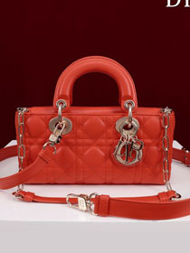 Dior original lambskin small lady D-Joy bag M0613 orange