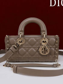 Dior original lambskin small lady D-Joy bag M0613 warm taupe