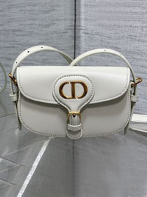 Dior original box calfskin mini bobby east-west bag S5713 white