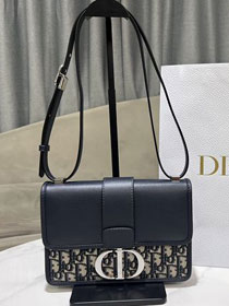 Dior original calfskin&cotton 30 montaigne bag M9203 blue