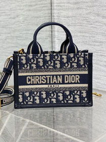 Dior original calfskin&cotton mini book tote S5573 blue